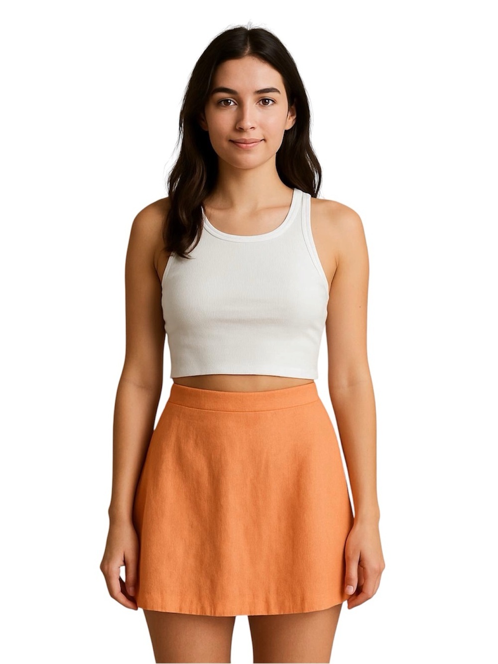 Abercrombie &Fitch Peach Linen Blend Mini Skirt NWT
